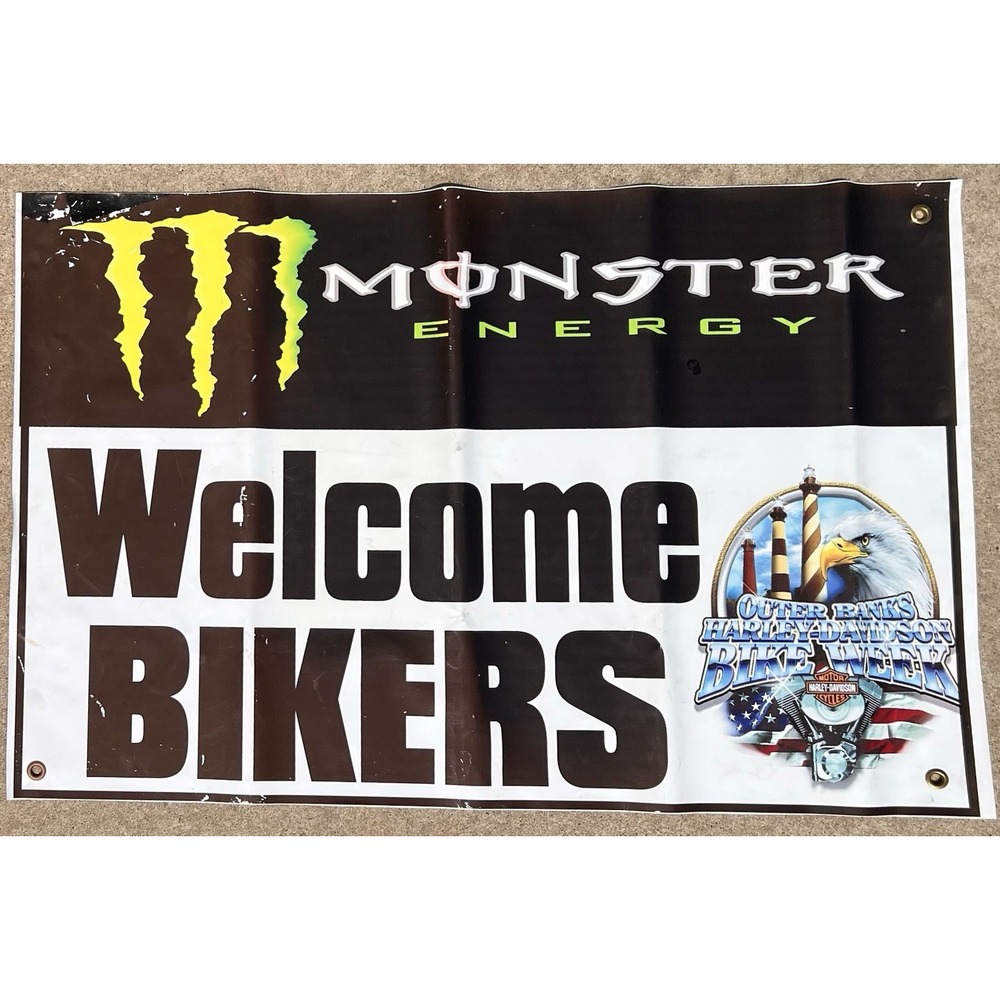 Monster Energy Harley-Davidson Outer Banks Bike Week Vinyl Banner 36x24 Sign